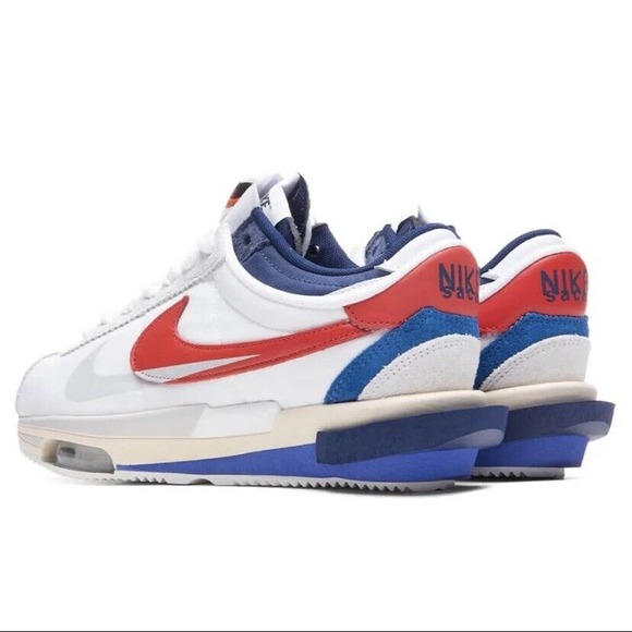 Nike x Sacai Zoom Cortez 4.0 Mens 10.5 OG White Red Blue DQ0581-100 DS - Picture 5 of 6